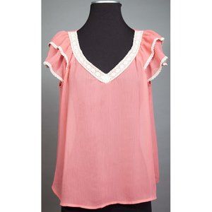 Coral chiffon top